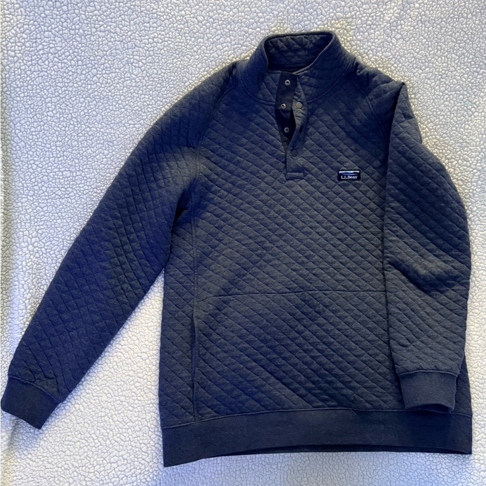 L.L. Bean Men's Navy Quilted Sweater